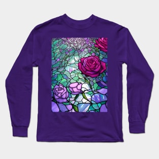 Stained Glass Roses Long Sleeve T-Shirt